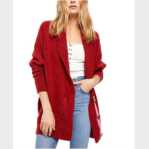 Free People Sweaters - NWT Free People Eucalyptus Cardigan Brick Red XS